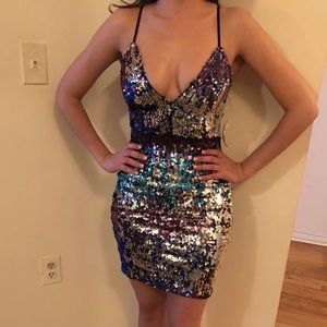 Sequin multicolored dress